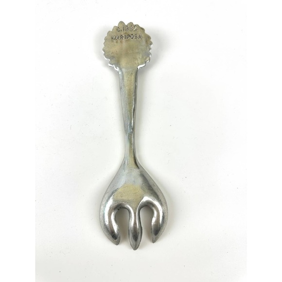 Mariposa Salad Server fork 1992 Summertime Sun flower Silver Metal - Picture 4 of 6